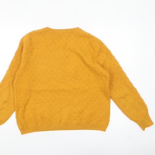 Oasis Women Yellow Knit Pullover Jumper Size XL Crew Neck