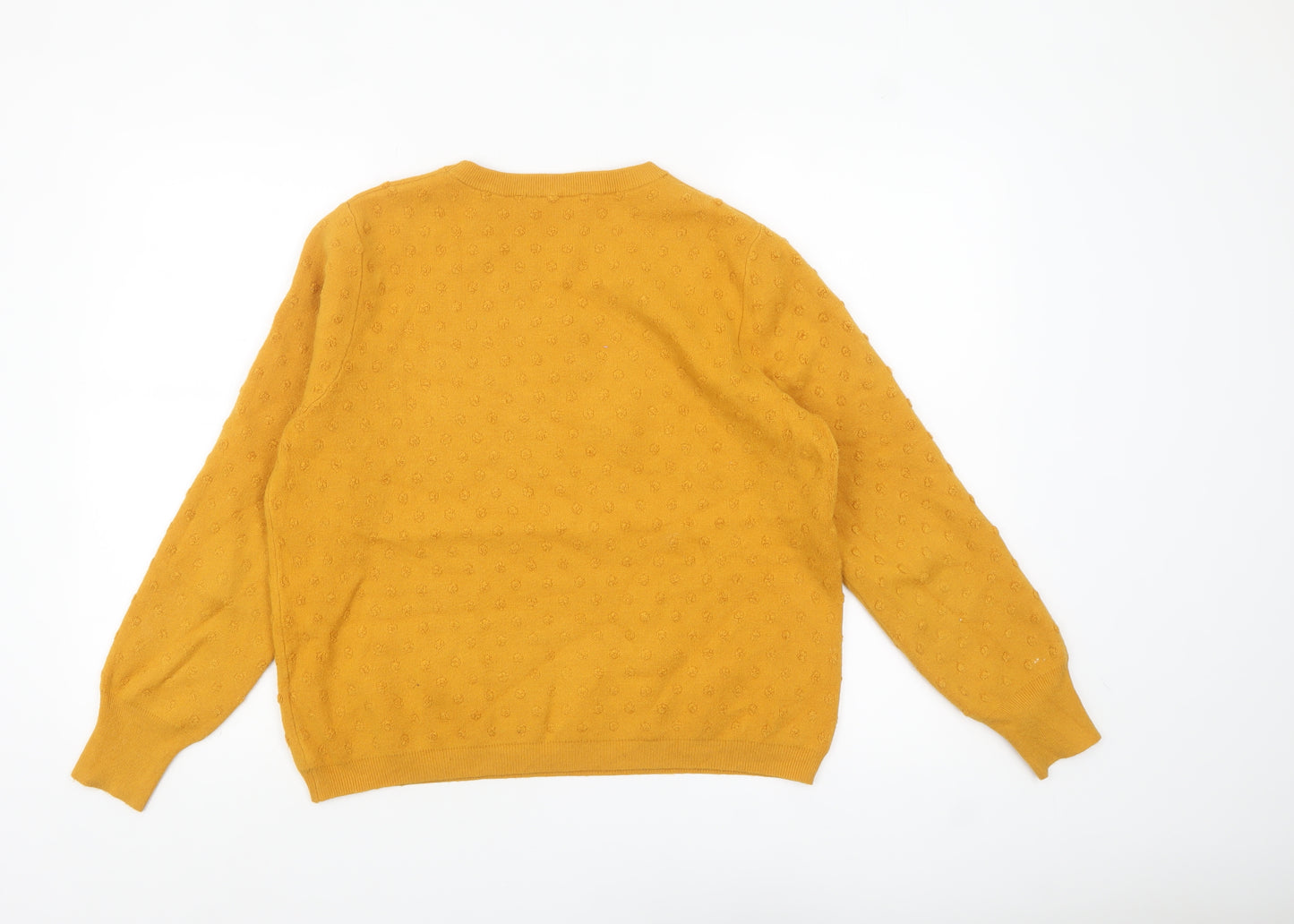 Oasis Women Yellow Knit Pullover Jumper Size XL Crew Neck