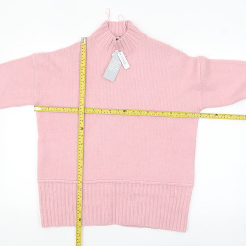 George Women's Pink Mock Neck Knit Jumper Size S 8-10