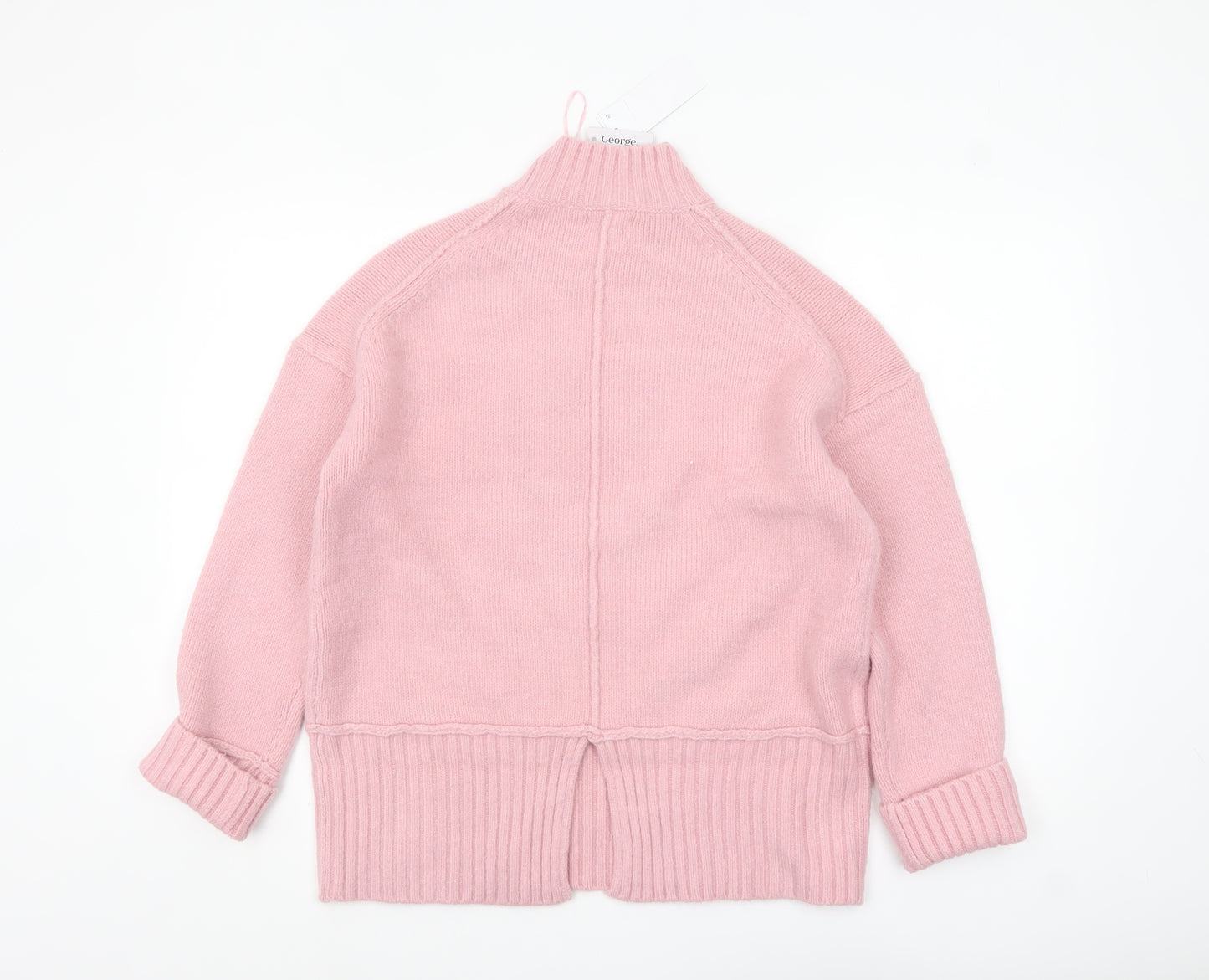 George Women's Pink Mock Neck Knit Jumper Size S 8-10