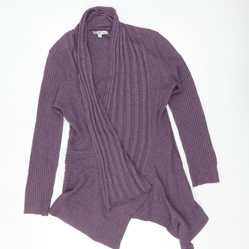Elizabeth Scott Women's Purple Knit Cardigan S Relaxed Fit
