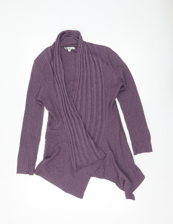 Elizabeth Scott Women's Purple Knit Cardigan S Relaxed Fit