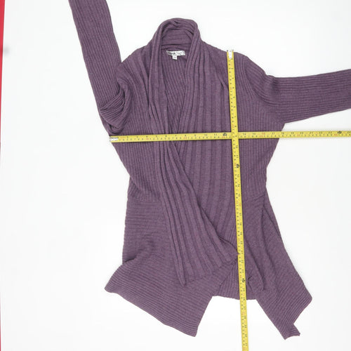 Elizabeth Scott Women's Purple Knit Cardigan S Relaxed Fit