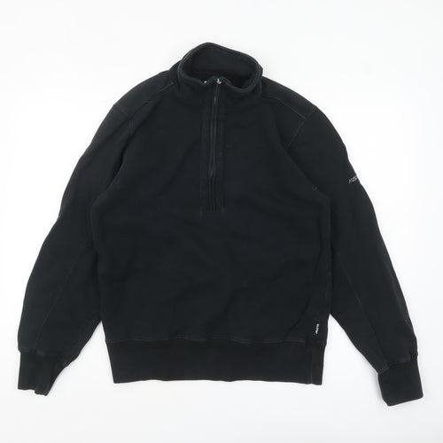 Musto Mens Black 1/4 Zip Fleece Sweatshirt Size S Regular Fit