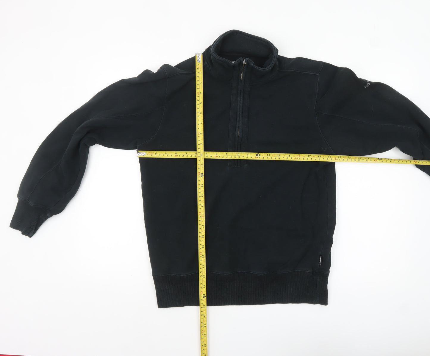 Musto Mens Black 1/4 Zip Fleece Sweatshirt Size S Regular Fit
