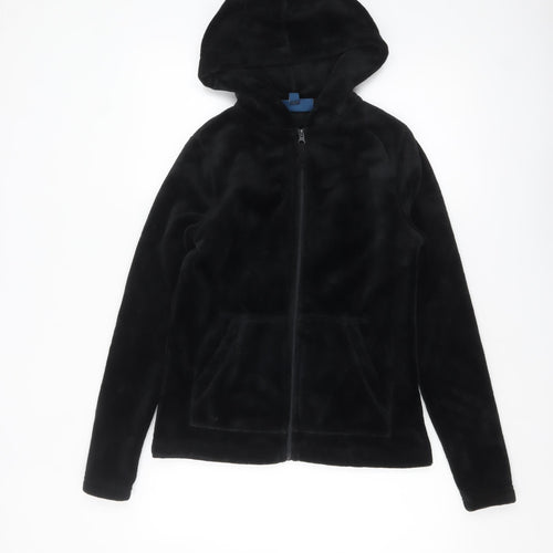 Mountain Warehouse Womens Black Fleece Full Zip Hoodie UK 8