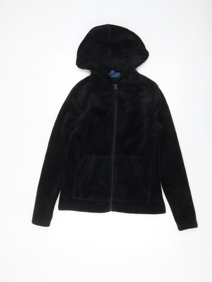 Mountain Warehouse Womens Black Fleece Full Zip Hoodie UK 8
