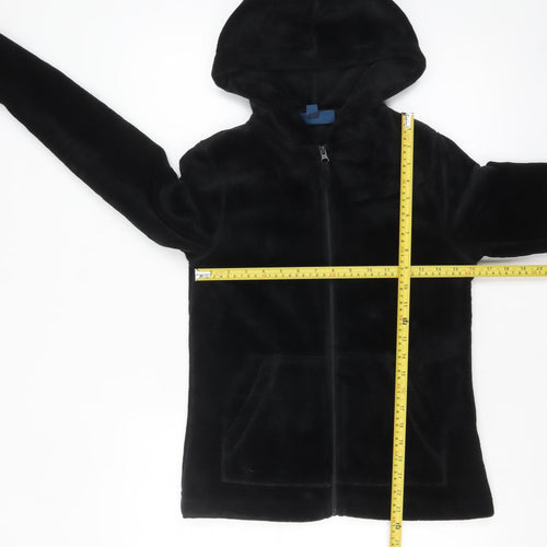 Mountain Warehouse Womens Black Fleece Full Zip Hoodie UK 8