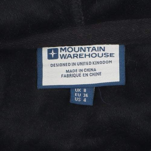 Mountain Warehouse Womens Black Fleece Full Zip Hoodie UK 8