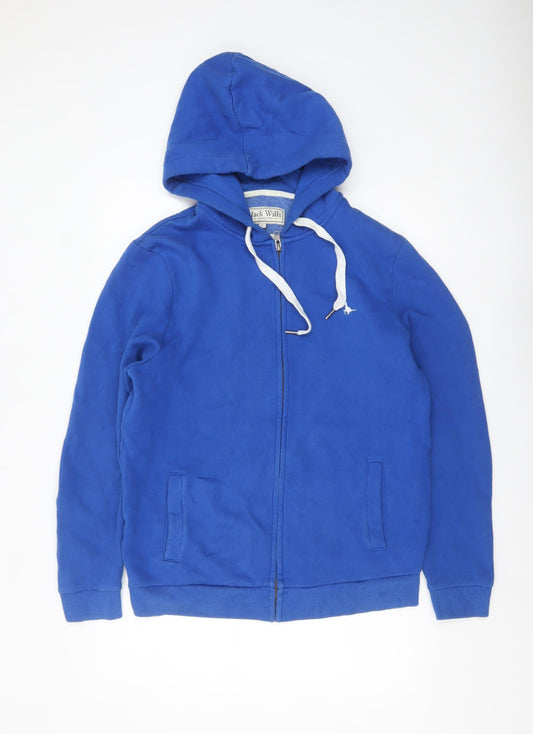 Jack Wills Men's Blue Full Zip Classic Fit Hoodie Size L