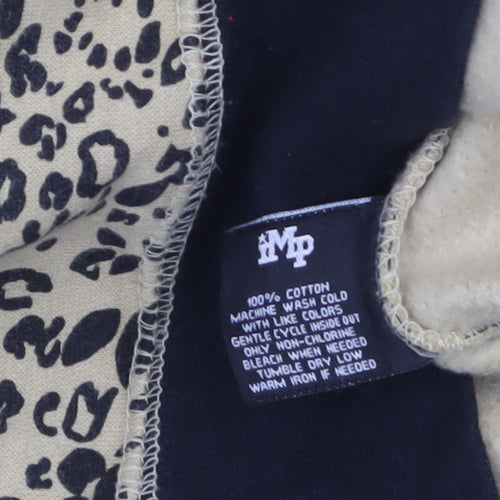 MP Men's Beige Animal Print Crew Neck Sweatshirt M Regular Fit
