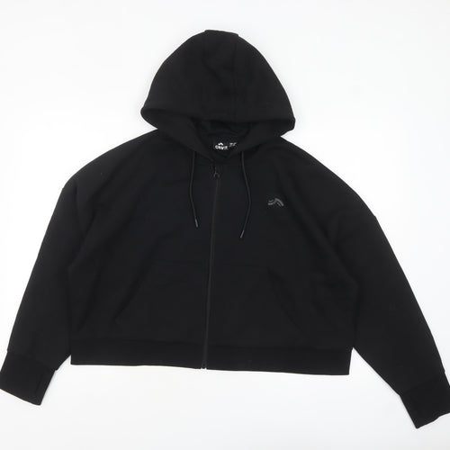 Crivit Womens Black Full Zip Hoodie Size L 16 Hooded Sweatshirt