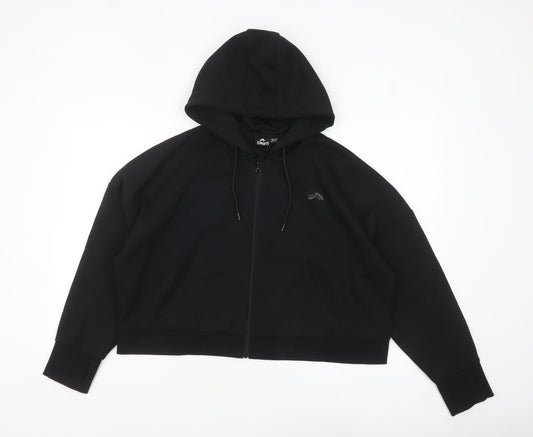 Crivit Womens Black Full Zip Hoodie Size L 16 Hooded Sweatshirt