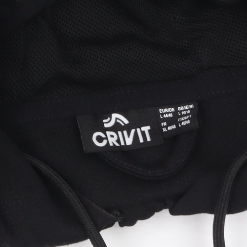 Crivit Womens Black Full Zip Hoodie Size L 16 Hooded Sweatshirt
