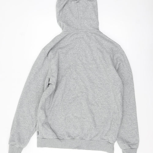Converse Men's Grey Full Zip Hoodie Medium Cotton Blend