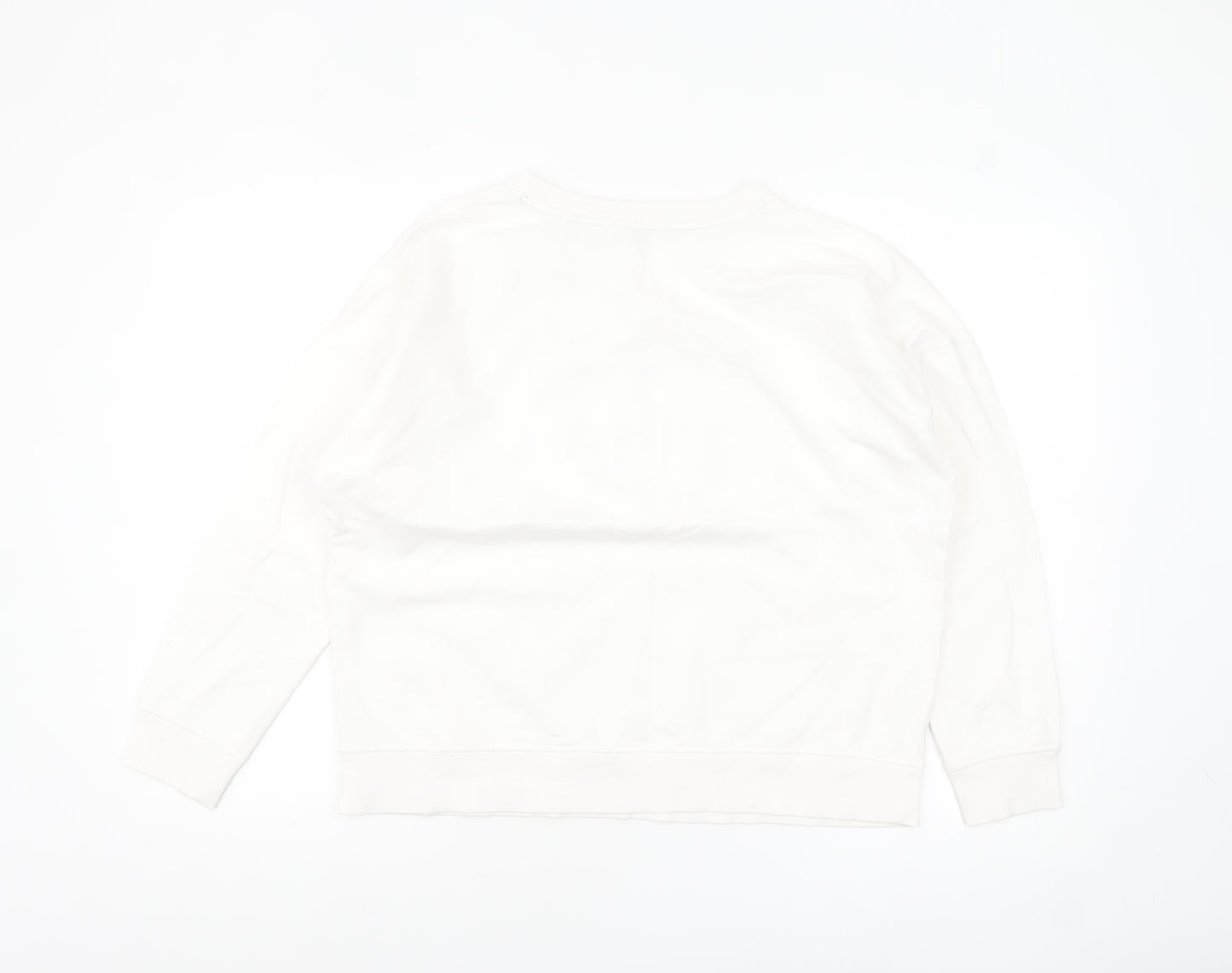 Next Women Ivory Sequin Penguin Sweatshirt Size 14 Relaxed Fit