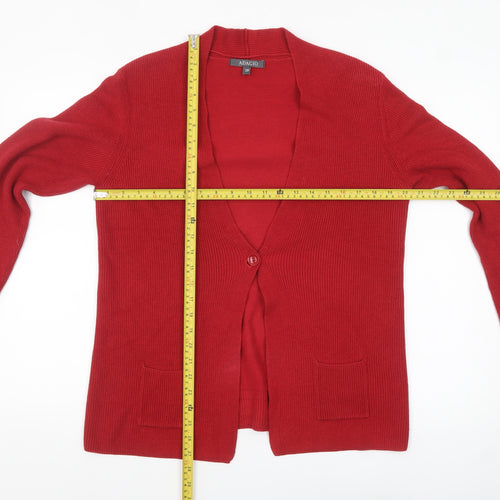 Adagio Women's Red V-Neck Cardigan Size 12 Cotton Blend