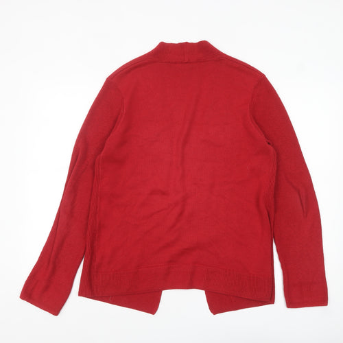 Adagio Women's Red V-Neck Cardigan Size 12 Cotton Blend
