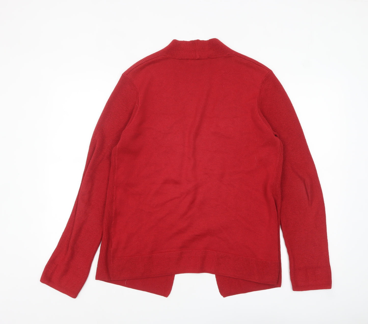 Adagio Women's Red V-Neck Cardigan Size 12 Cotton Blend