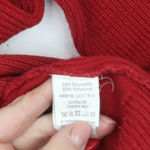 Adagio Women's Red V-Neck Cardigan Size 12 Cotton Blend