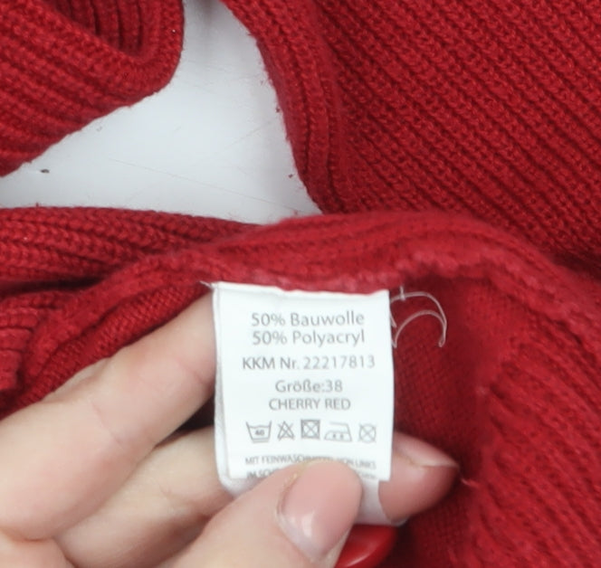 Adagio Women's Red V-Neck Cardigan Size 12 Cotton Blend
