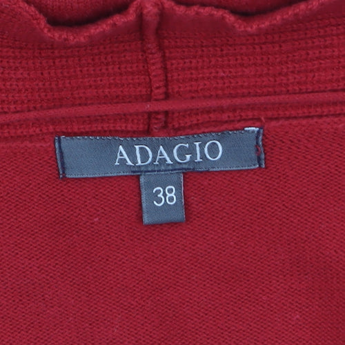 Adagio Women's Red V-Neck Cardigan Size 12 Cotton Blend