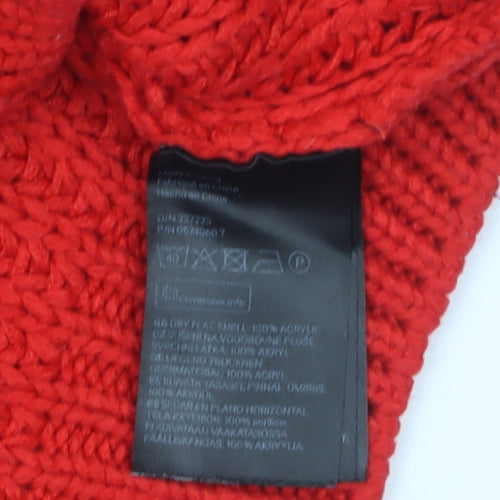 H&M Divided Women’s Red Chunky Crew Neck Knit Jumper Size S