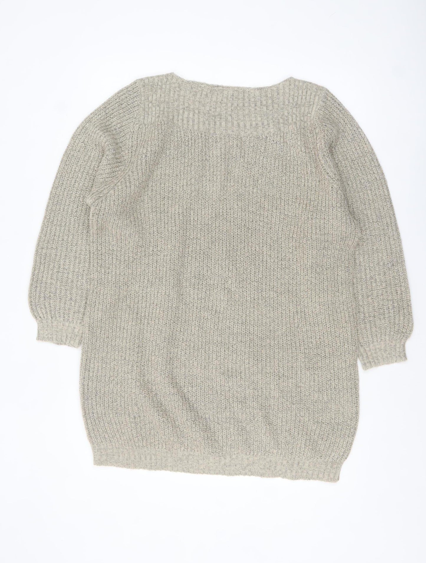JDY Women Beige Chunky Knit Boat Neck Pullover Jumper XL