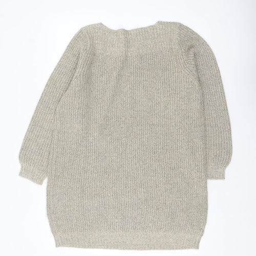 JDY Women Beige Chunky Knit Boat Neck Pullover Jumper XL