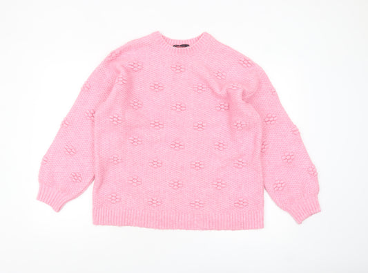 Marks and Spencer Women’s Pink Chunky Knit Wool Jumper M