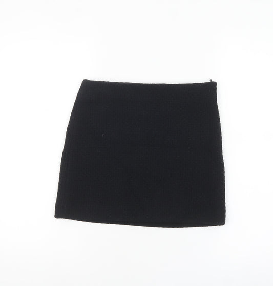 Mango Women Black Tweed Short Pencil Skirt XS