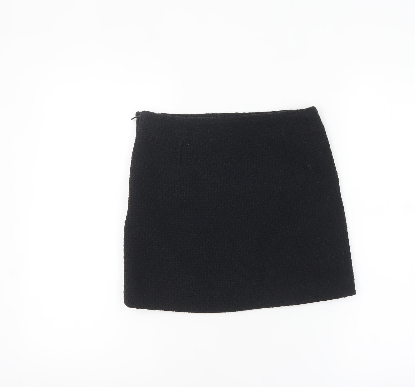 Mango Women Black Tweed Short Pencil Skirt XS