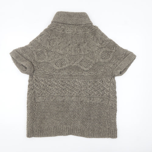 Marks and Spencer Women's Brown Short Sleeve Cable-Knit Cardigan UK 12