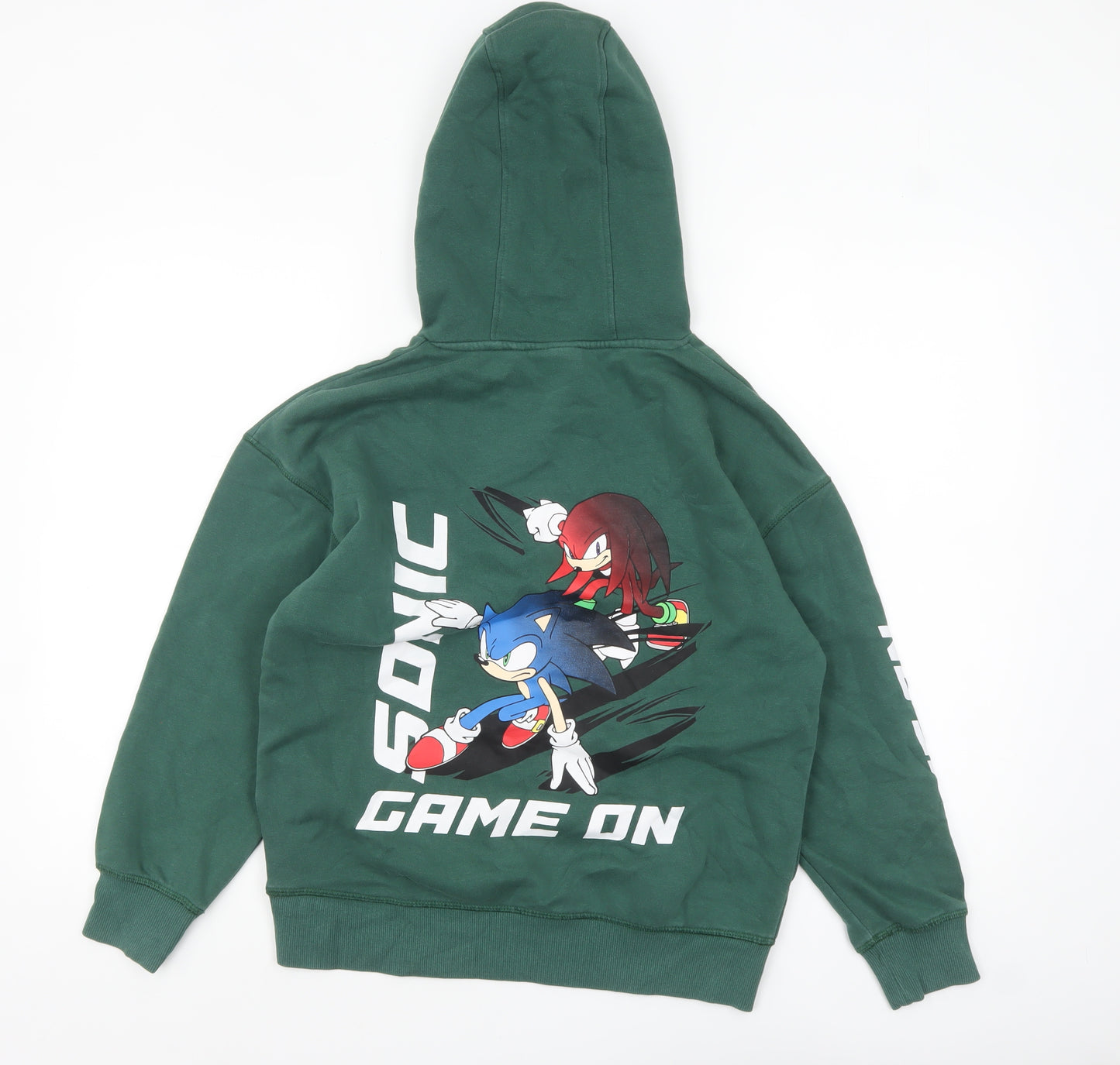 Next Boys Green Sonic the Hedgehog Pullover Hoodie 11 Years Cotton Blend