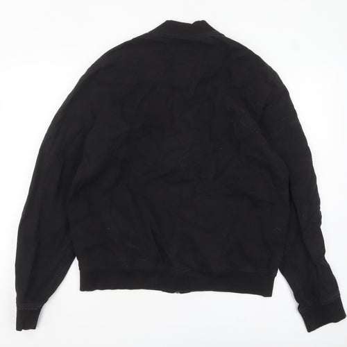 New Look Men’s Black Bomber Jacket Size M Cotton Zip Casual