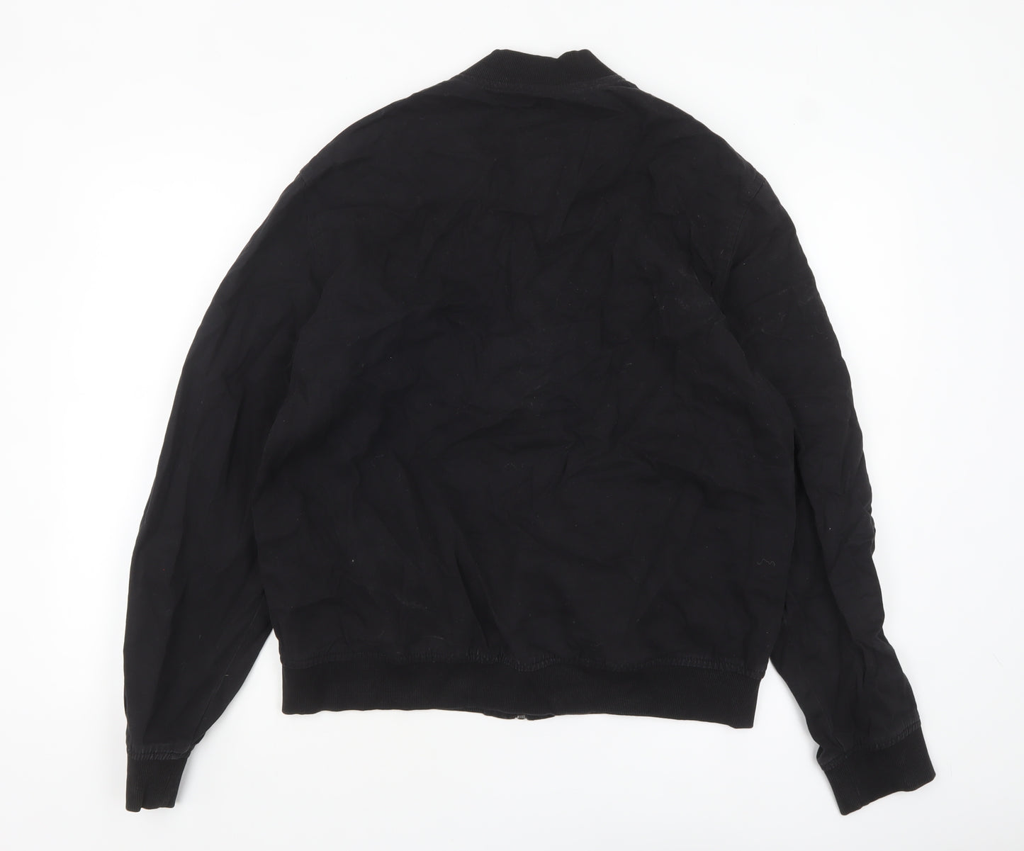 New Look Men’s Black Bomber Jacket Size M Cotton Zip Casual