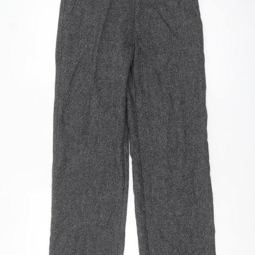 Next Heritage Grey Wool Blend Womens Slim Low Rise Trousers Size 8S