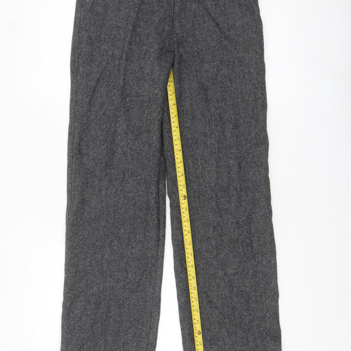 Next Heritage Grey Wool Blend Womens Slim Low Rise Trousers Size 8S