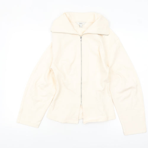Marks and Spencer Women's Ivory Size 6 Twill Zip Jacket