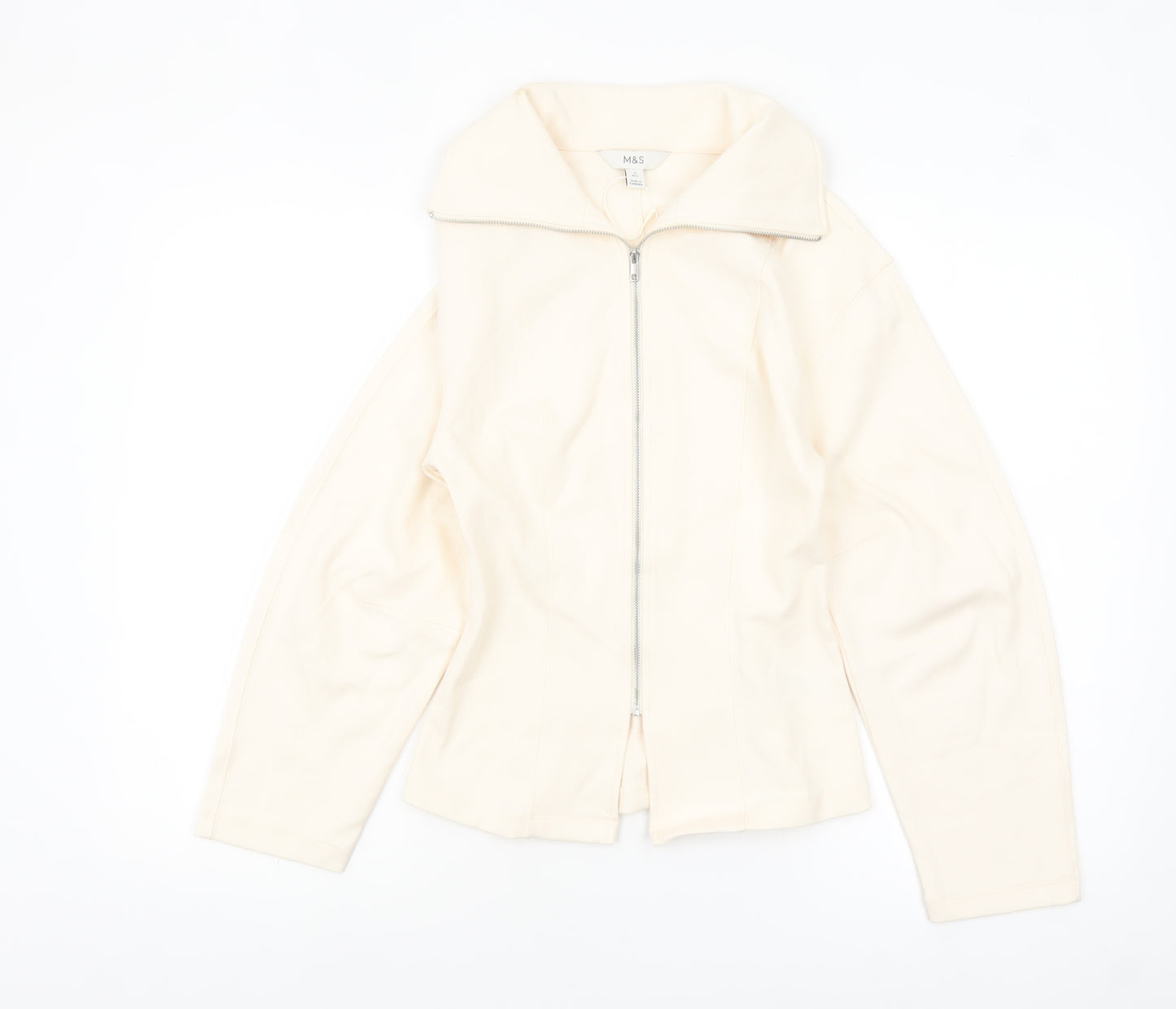 Marks and Spencer Women's Ivory Size 6 Twill Zip Jacket
