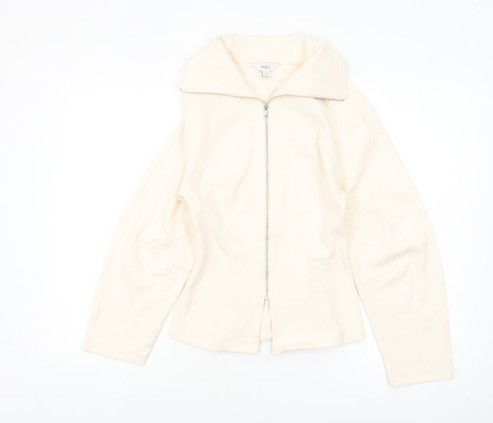 Marks and Spencer Women's Ivory Size 6 Twill Zip Jacket