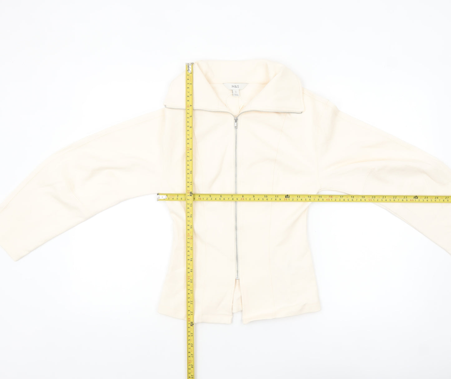 Marks and Spencer Women's Ivory Size 6 Twill Zip Jacket