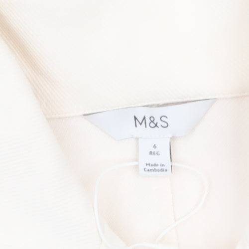 Marks and Spencer Women's Ivory Size 6 Twill Zip Jacket