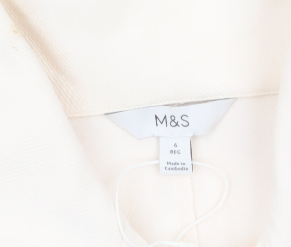 Marks and Spencer Women's Ivory Size 6 Twill Zip Jacket