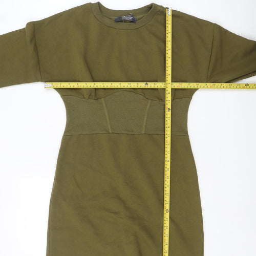 Primark Women’s Green Sweatshirt Dress Size 10-12 Casual Long Sleeve