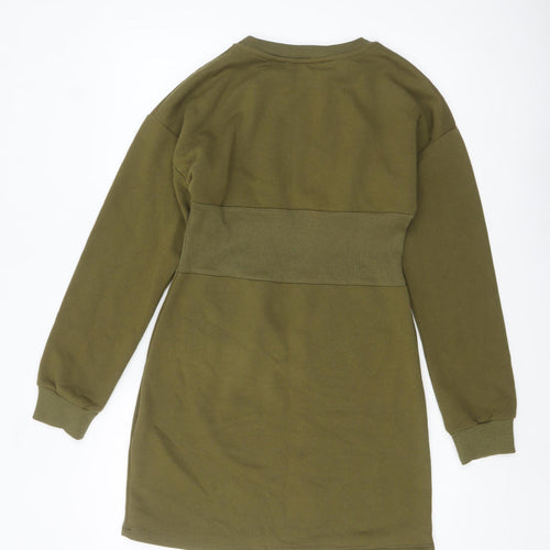 Primark Women’s Green Sweatshirt Dress Size 10-12 Casual Long Sleeve