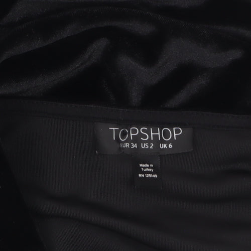 Topshop Women’s Black Velvet Lace Playsuit Size 6