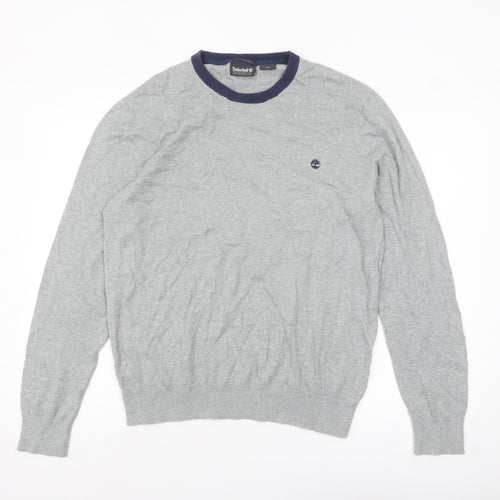 Timberland Men’s Grey Crew Neck Knit Jumper M Classic Soft Wool Blend