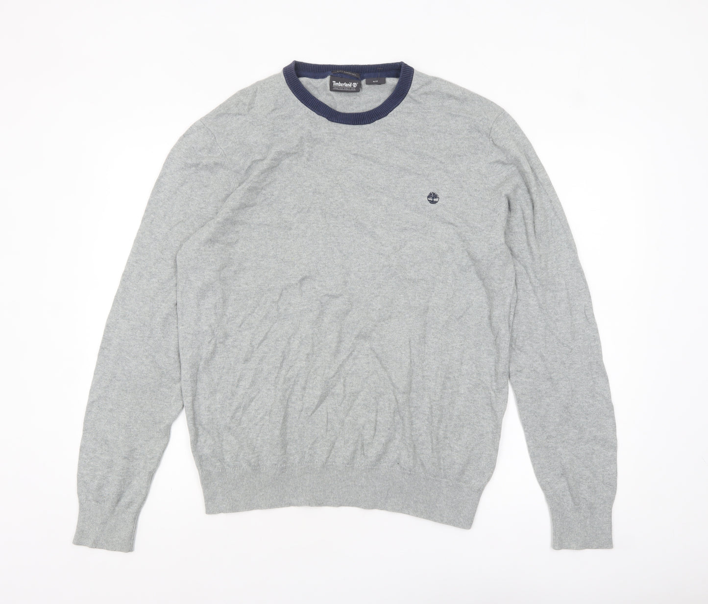 Timberland Men’s Grey Crew Neck Knit Jumper M Classic Soft Wool Blend