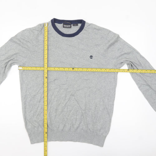 Timberland Men’s Grey Crew Neck Knit Jumper M Classic Soft Wool Blend
